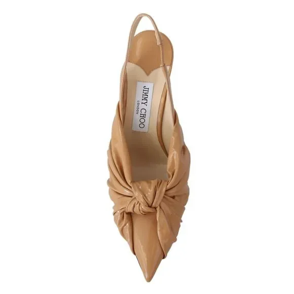 Jimmy Choo Caramel Brown Leather Annabell 85 Pumps - Picture 4 of 6